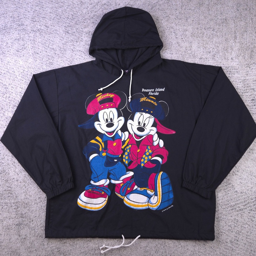VTG 80s Mickey Mouse Jacket Hoodie Size S/M Minnie Sherrys Windbreaker Oversized